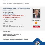 IACCGH Distinguished Lecture - Making Cancer History in Texas, the Nation and the World