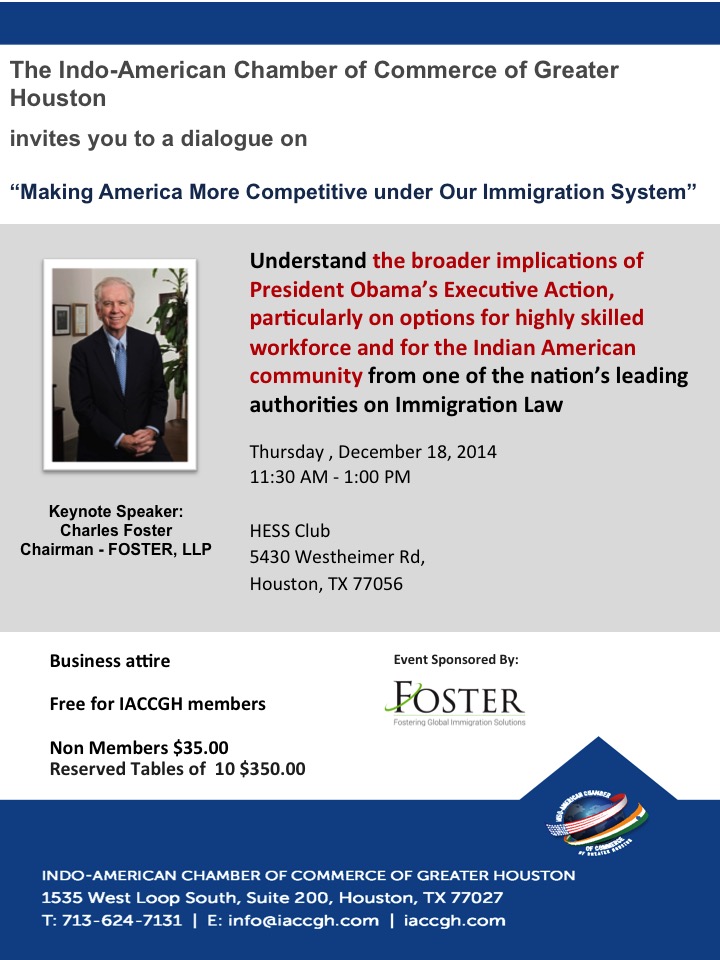 IACCGH Dialogue : "Making America More Competitive under Our Immigration System"