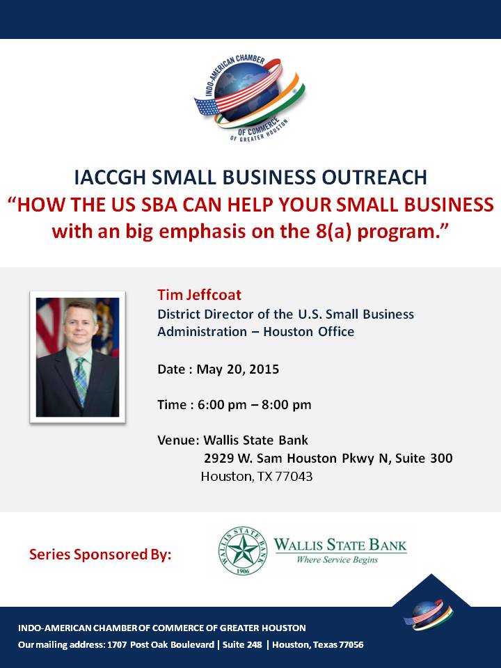 IACCGH Small Business Outreach - “HOW THE US SBA CAN HELP YOUR SMALL BUSINESS with an emphasis on the 8(a) program.”