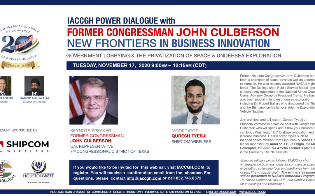 IACCGH Power Dialogue with Former Congressman John Culberson