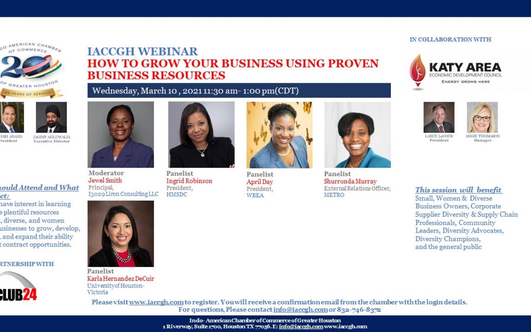 IACCGH webinar: How to Grow Your Business Using Proven Business Resources