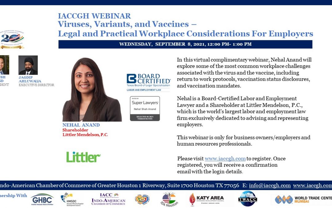 IACCGH Webinar: Viruses, Variants and Vaccines- Legal and Practical Workplace Considerations for Employers
