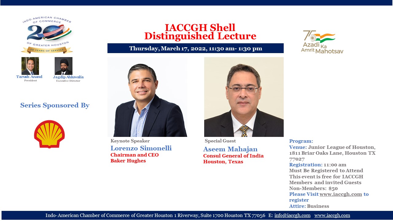 IACCGH Shell Distinguished Lecture Featuring Lorenzo Simonelli
