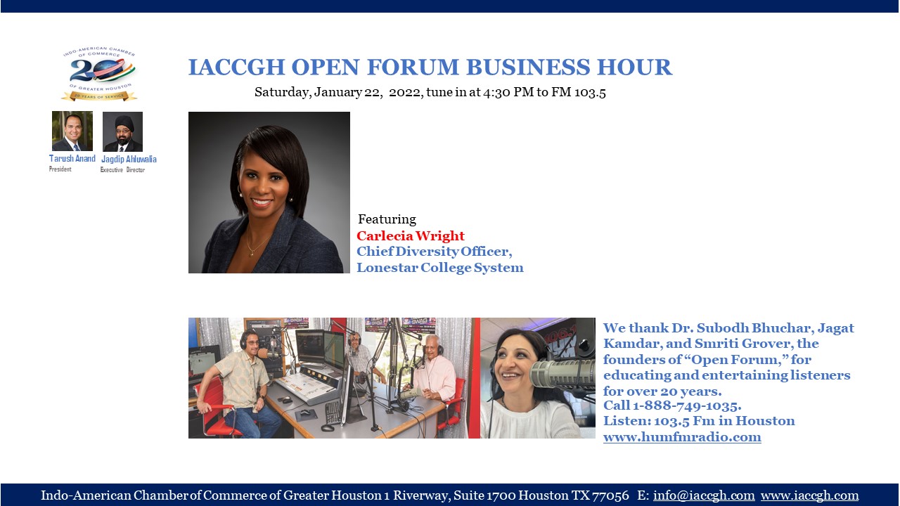 IACCGH Open Forum Business Hour Featuring Carlecia Wright