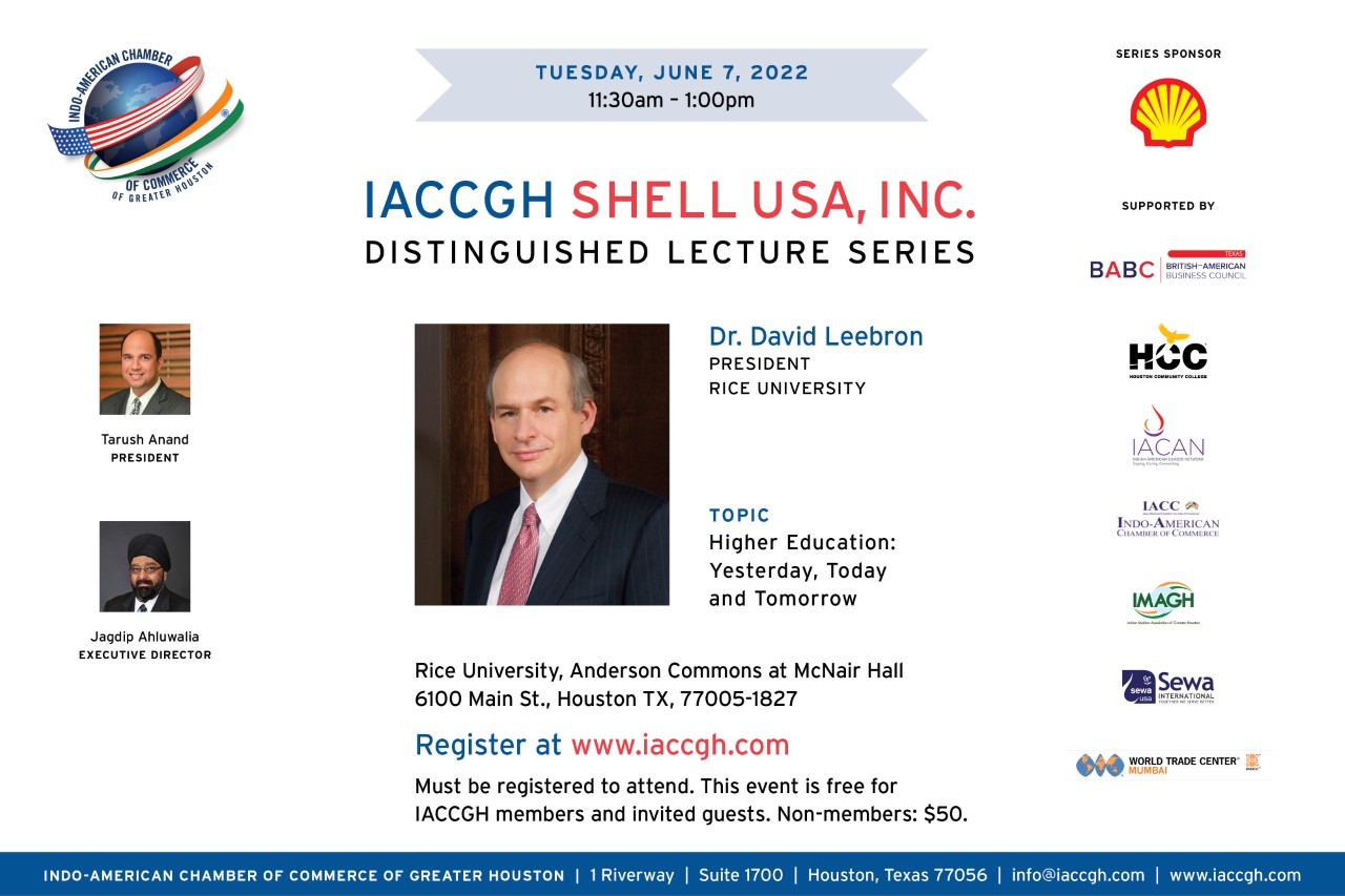IACCGH Shell USA Inc. Distinguished Lecture Featuring Dr. David Leebron