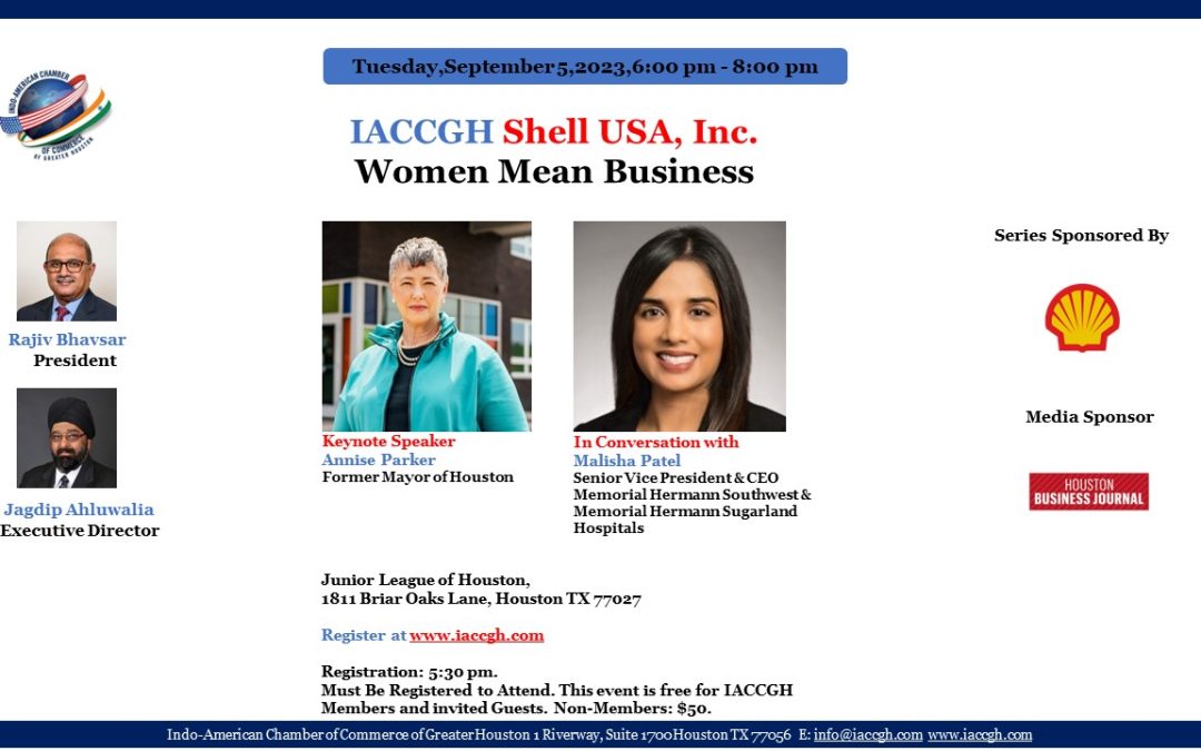 IACCGH Shell USA Inc. Women Mean Business Featuring Former Mayor Of Houston Annise Parker