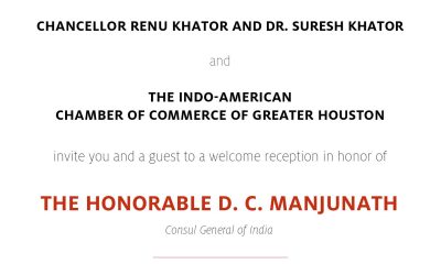 IACCGH & Dr. Renu Khator’s welcome reception for CG Manjunath
