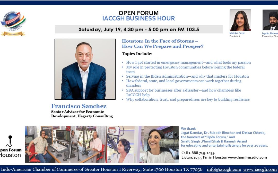 Open Forum IACCGH Business Hour Featuring Francisco Sanchez
