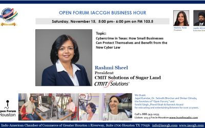 Open Forum IACCGH Business Hour Featuring Rashmi Sheel