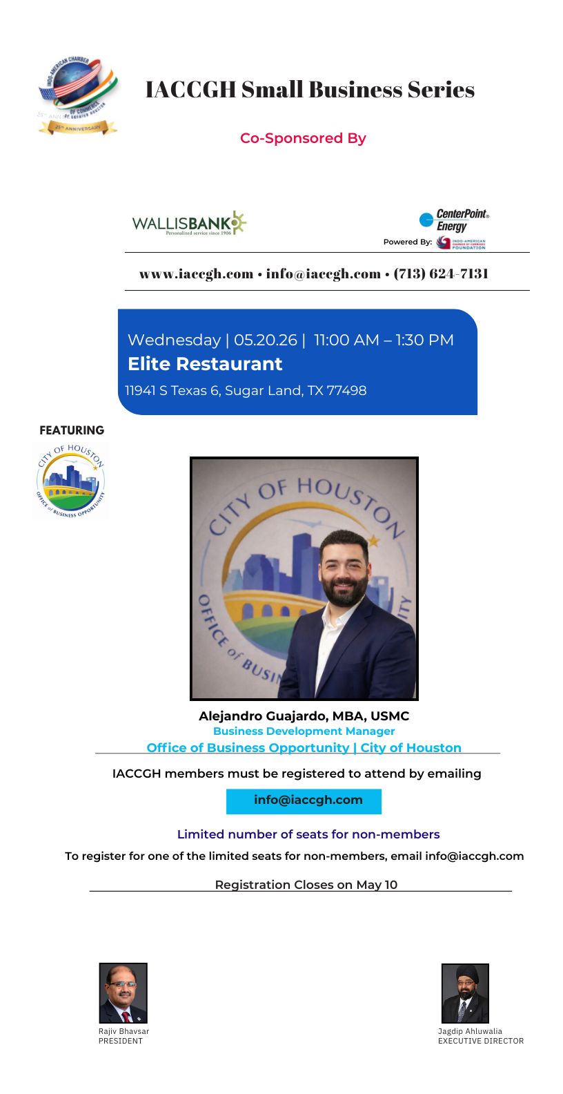 IACCGH Small Business Series Luncheon Featuring Office of Business Opportunity | City of Houston