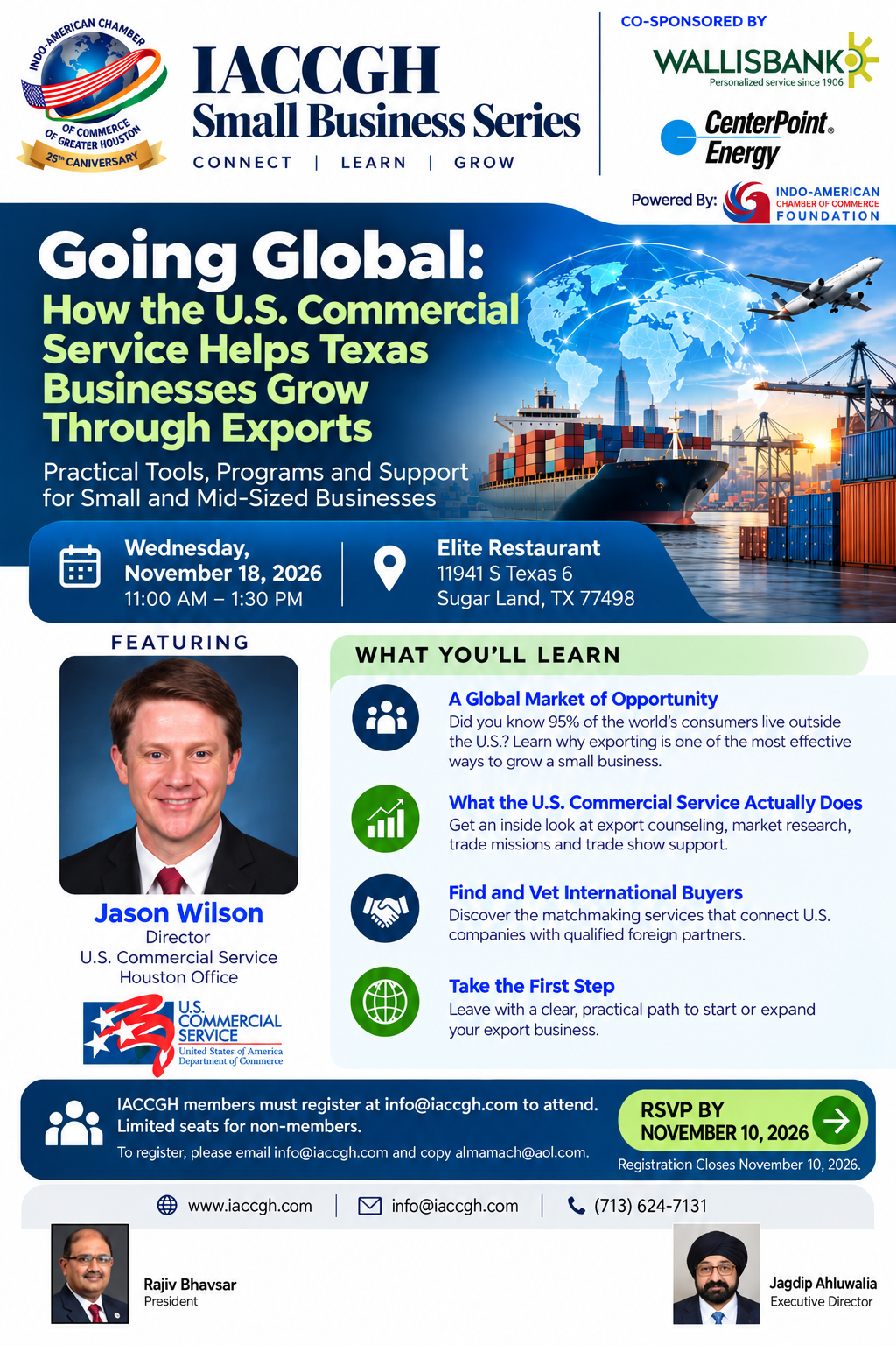 IACCGH Small Business Series Featuring Jason Wilson, Director, U.S. Commercial Service Houston